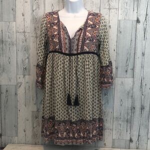 Knox Rose Boho Bell Sleeve Dress Extra Small